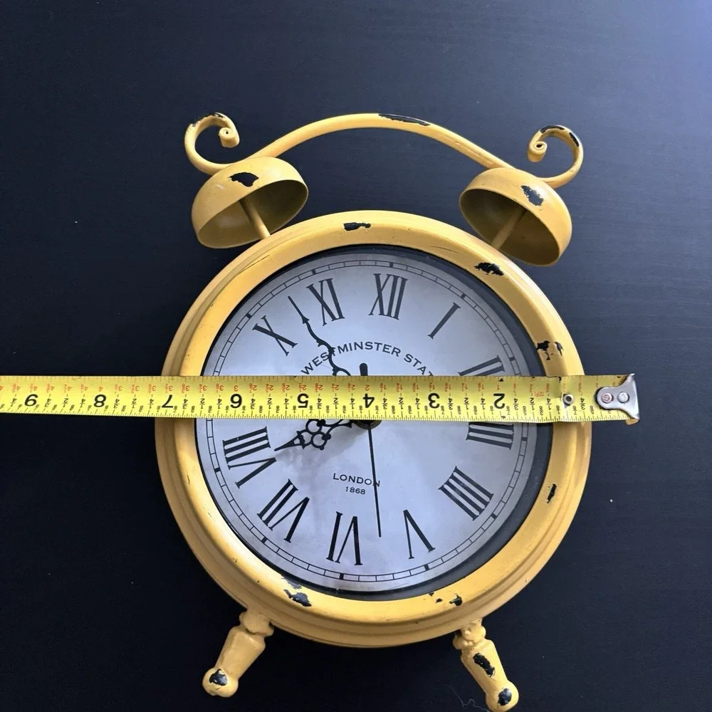 Shabby Chic‎ Westminster Station Yellow Metal Clock